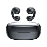 TWS Earbuds Wireless Earphones Bluetooth 5.3 Headphone HiFi Stereo Sports Waterproof Earhook Mic Open Ear Headset -Black
