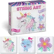 Hapinest String Art Craft Kit Gifts for Tween Girls Ages 10 11 12 Years Old and Up | Makes 3 Designs - Unicorn, Cat, and Flower