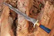 Custom Handmade Damascus Steel Viking Sword, Medieval,Short Battle Ready Sword