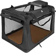 Perfk Portable Dog Crate Foldable Pet Cat Crate Ventilation Folding Indoor and Outdoor Pet Carrier Dog Carrier for Puppy Dog Kitten, Black M