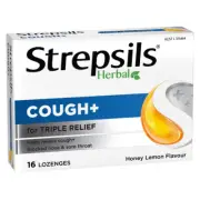 Strepsils Herbal Cough + Lozenges Honey Lemon 16 Pack
