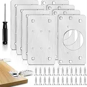 Cabinet Hinge Repair Plate, 8 Pcs Stainless Steel Hinge Repair Brackets, Hinge Fixing Plate for Kitchen Cabinets, Wardrobes, TV Cabinets (8 Pcs)(Silver)