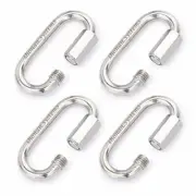 Shonan 3 Inch Stainless Steel Chain Quick Links 4 Pack 5/16" Locking Carabiners