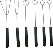 ABOOFAN 6Pcs Stainless Steel Dipping Fork for Chocolate Fondue DIY Candy Decorating Tools with Engineered Handle for Nuts Fruits and Sweets
