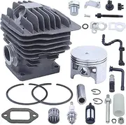 Cylinder Piston Kit for STIHL 046 MS460 Chainsaw Replacement Parts with Decompression Valve Fuel Oil Line Filter