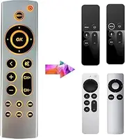 Universal Backlit Remote Replacement for Apple TV 4K/ Gen 1 2 3 4/ HD A2843 A2737 A2169 A1842 A1625 A1427 A1469 A1378 A1218, No Voice Function