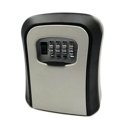 Aluminum Alloy Waterproof 4-Digit Combination Key Lock Box Wall-Mounted Safe