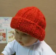 Ribbed Baby Winter Beanie, Chunky Wool Hat