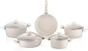 WILMA 7-Piece Die-Cast Aluminum Granite Non-Stick Cookware Set (Light Cream)