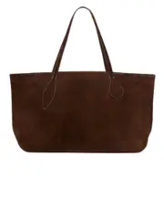 Liffner | Mega Sprout Tote in Dark Brown Suede | The UNDONE