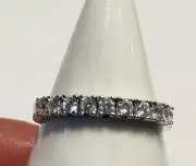 Sterling Silver 12 Stone White Topaz Journey Ring Size 10
