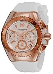 TechnoMarine Women's TM-120037 Cruise Star 40mm Rose Gold and White Strap