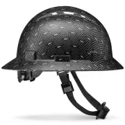 Acerpal Updated Vented Full Brim Hard Hat, Black Honeycomb, Padded, OSHA Cons...