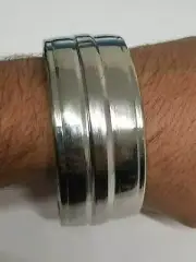 Heavy wide steel stainless steel sikh baba deep singh kara style kada bangle h7