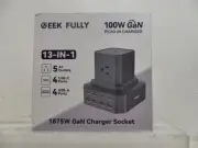 Geek Fully 100W USB C Charging Station 13-in-1 Surge Protector Power Strip