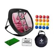 Golf Chipping Net Pop Up Golf Chipping Net with Mat - Golf Practice Nets Black