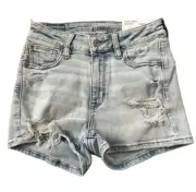 NWT American Eagle 00 Next Level High V-Rise Stretch Ripped Jean Denim Short