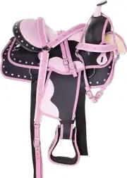 16" Western Horse Saddle Synthetic Cordura Trail Barrel Tack Set Free Shipping