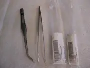Steelman 7" Sharp Pointed Utility Bent Tweezers 2pc lot