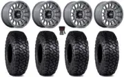 KMC Impact 15" Wheels Anthracite 30" Intersect Tires Kawasaki Teryx Mule