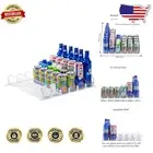 Adjustable Width Drink Organizer for Fridge - Holds 30 Cans, Effortless Access