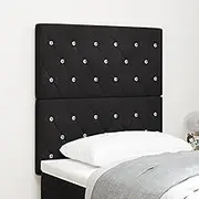 Upholstered Headboard, Adjustable Black Velvet Tufted Wall Mounted Headboard for Bedroom, Diamond Pattern Panels