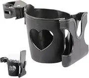 Stroller Cup Holder, Pram Drinks Holder with Phone Storage Organiser, Suitable for Outdoor Activities for Baby Pushchair, Stroller, and Bike