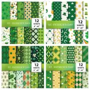 12PCS St. Patrick Series Wrapping Paper Background Decoration Diy Wrapping Paper