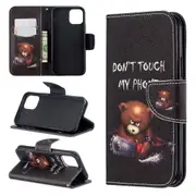 For iPhone 11 Pro Case, Drawing PU Leather Wallet Cover, Bear