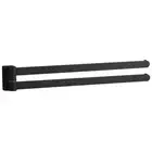 3X Swivel Towel Bar Movable Towel Rails Chrome Polished Matt Rubber Black3860