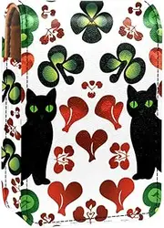 Lipstick Case,Portable Makeup Bag Cosmetic Pouch,Lipstick Holder Makeup Organizer,Cartoon Black Cat Heart Cake Leaf