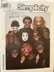 Vtg Simplicity pattern 8289 Halloween Masks ~ Blue ink transfers uncut