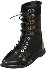 60cm 1/3 BJD Doll Shoes Lace up Motorcycle Boots Cowboy Boot Studded Rivet Boots