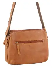 [Milleni] Nappa Leather Cross-Body Bag in Cognac