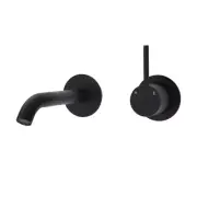 Fienza Up Wall Basin Bath Mixer Set Matte Black Plates 160mm Outlet Kaya 228118B