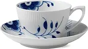 Blue Fluted Mega 9.47 oz. Tea Cup and Saucer