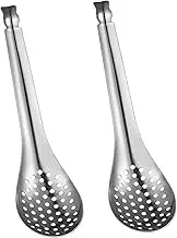 iplusmile 2pcs Stainless Steel Caviar Colander Spoon Cooking Utensil for Quick Draining and Sifting for Home Kitchen Restaurant and Bar Use