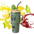 32oz Glass Tumbler with Straw & Handle Motivational Water Bottle Bamboo Lid