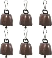 Cow Bell Iron Bell Vintage Bells Dog Bell Mini Bells Cheering Cowbell with Handle Bells for Crafts Dog Copper Bells Crafting Bells Craft Bells Small Loud Cow Bells Olive Green