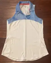 Adidas White SL Merch Women's Medium Running Climacool Tank Top Polo Golf Shirt