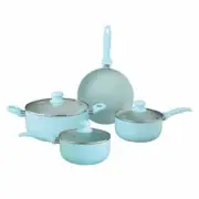 BRENTWOOD(R) APPLIANCES BPS-207BL 7-Piece Aluminum Non-Stick Cookware Set (Blue)