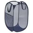 Mesh Laundry Hamper, Collapsible Laundry Baskets Bag, Navy Blue