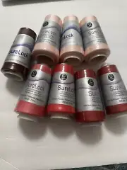 SureLock Overlock Serger Thread - 8 NEW Spools 3000 Yards - Pink-Hot Pink-Wine
