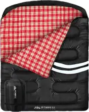 IFORREST Cotton Flannel Double Sleeping Bag for Adults - 2-Person Couples Winter