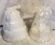 Wedding Cake Candle Topper Bride & Groom & Wedding Cake 3-1/2” Tall * 2-pcs *NEW