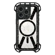 iPhone 16 Pro Ultra Bounce Case MagSafe Compatible Space pattern on clear background/ gold stars and moon universe
