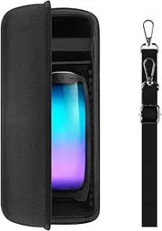 Geekria Shield Speaker Case Compatible with JBL Pulse 4 Replacement Hard Shell Portable Speaker Protective Carrying Bag with Cable Storage Keychain Hook (Black)
