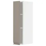 METOD wall cabinet with shelves, white/Upplöv matt dark beige, 20x37x80 cm