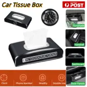 Car Tissue Holder Box Sun Visor Napkin Cover Paper Srotage Case Parking Number