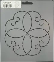 Quilting Stencil Heart Quilt Block Pattern 5" Scroll Motif Hand Machine Template